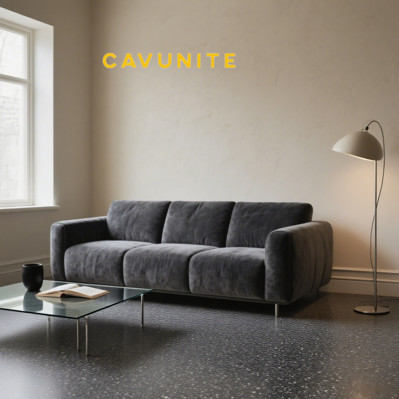 エレガントなブラックソファのディテール