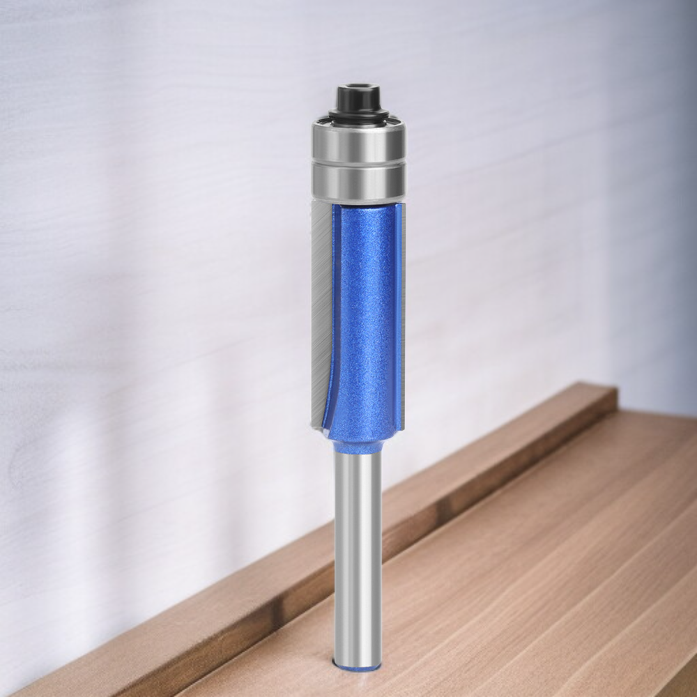 1/4 vástago flash plata azul doble rodamiento recortadora fresa madera doble filo recortadora fresa 