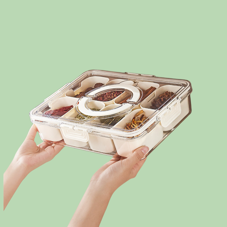 鮮度保持防塵透明分格調味箱