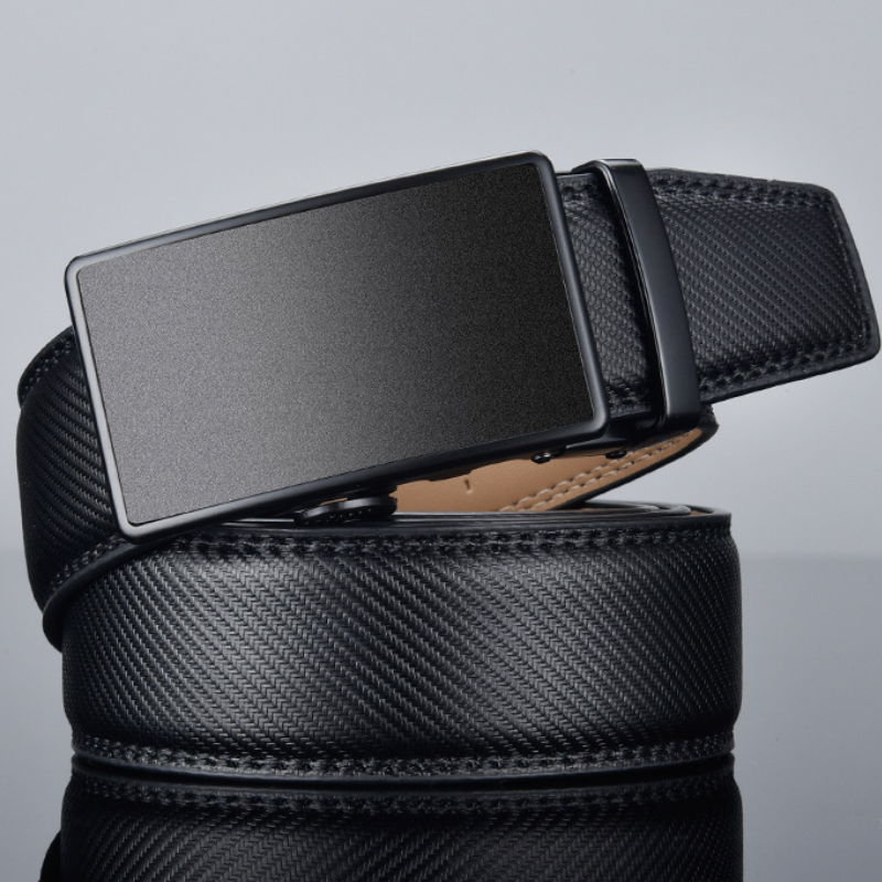 ビジネス自動バックルメンズベルト 牛革ズボンベルト メンズズボンベルト ビジネス自動バックル牛革ズボンベルト