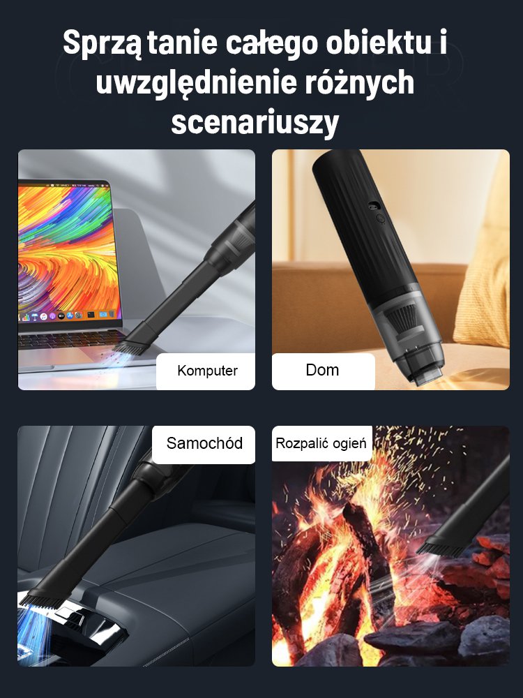 Przenośny bezprzewodowy ręczny odkurzacz samochodowy do użytku domowego o dużej mocy ssania.