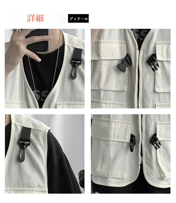 機能的な風の男性用秋ノースリーブベスト正面画像