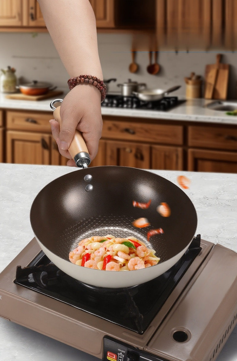 焦げ付き防止機能付きフライパンの内側