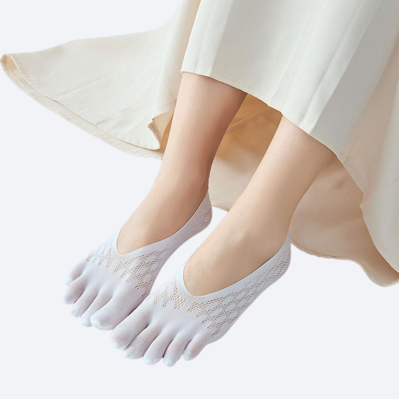 レディース超薄型メッシュ通気五指ソックス