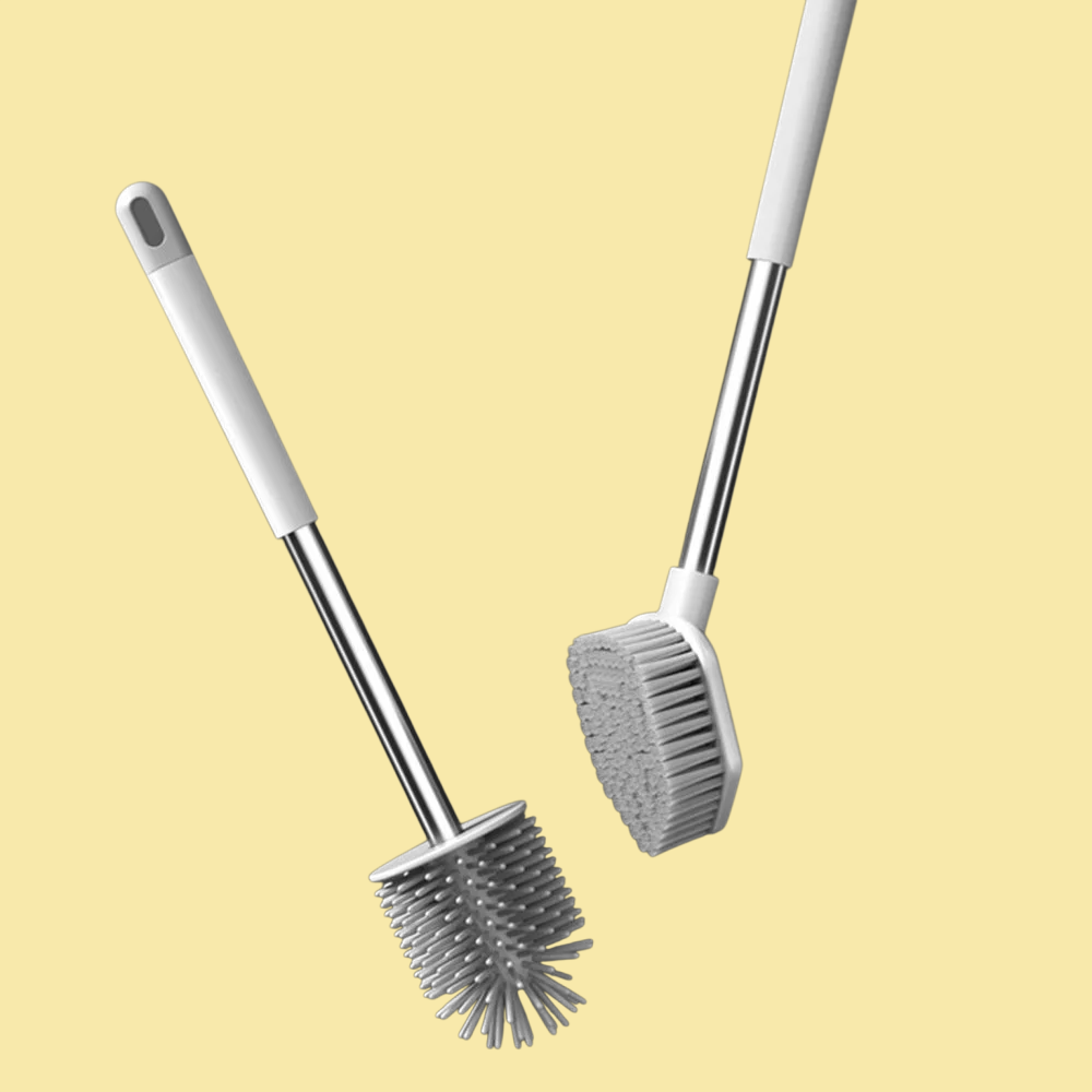 긴 손잡이 실리콘 테이프 받침대 변기 브러시