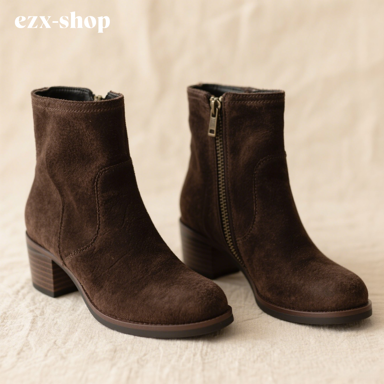 Női nubuk bőr bokacsizma