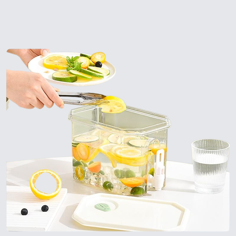 家用高顏值大容量冷水壺帶龍頭冰箱涼水壺夏季水果茶壺