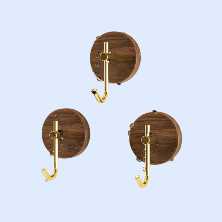 クルミ材の強力吸盤フック