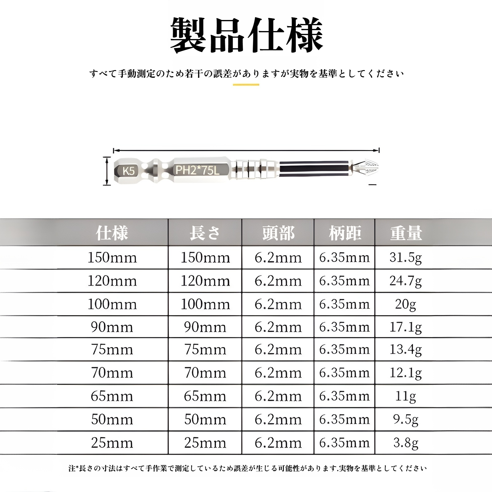 プロ仕様K5クロス型強力磁気ドリルヘッド