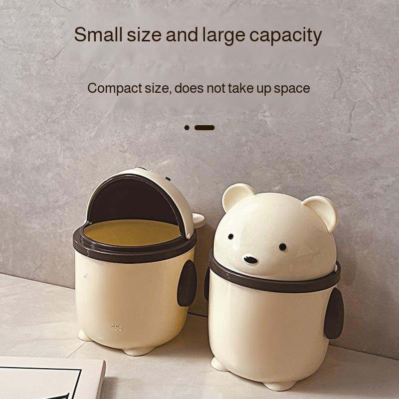 Cream-Colored Desktop Organizer Bin
