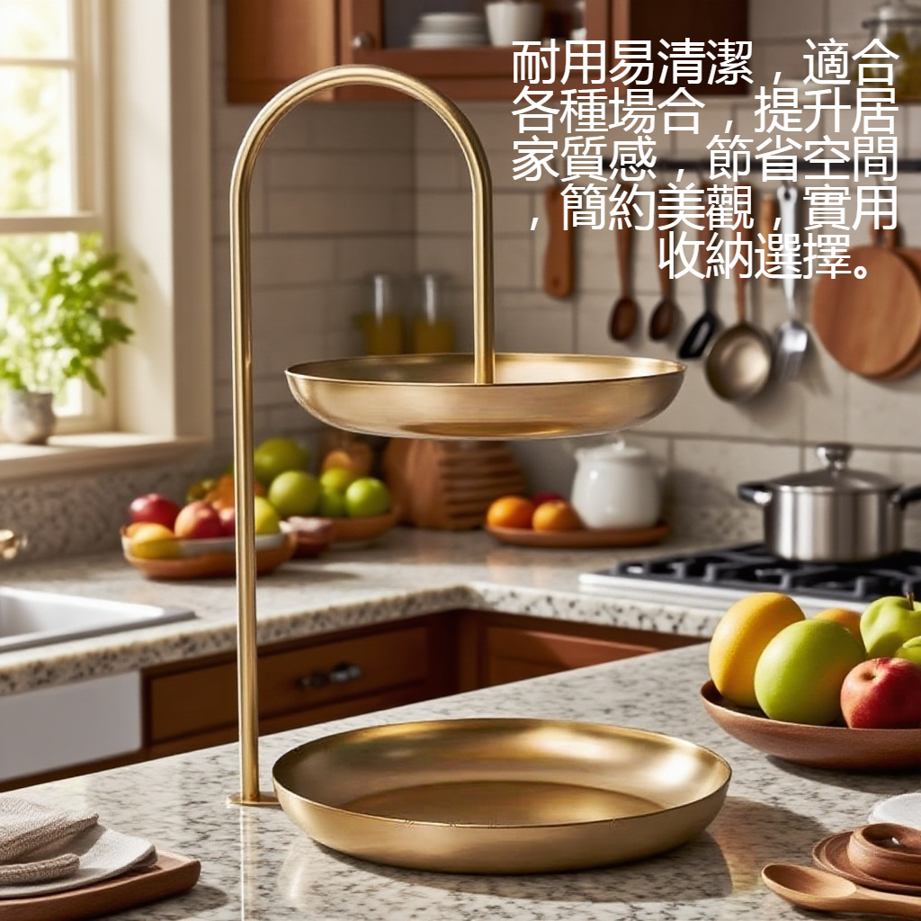 高顏值不銹鋼雙層水果零食託盤