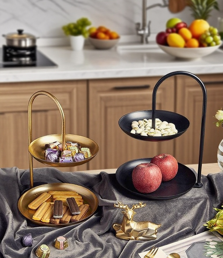 雙層設計水果甜點收納託盤