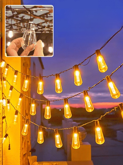 Solar Papaya String Lights for Patio Garden Outdoor Camping Decoration