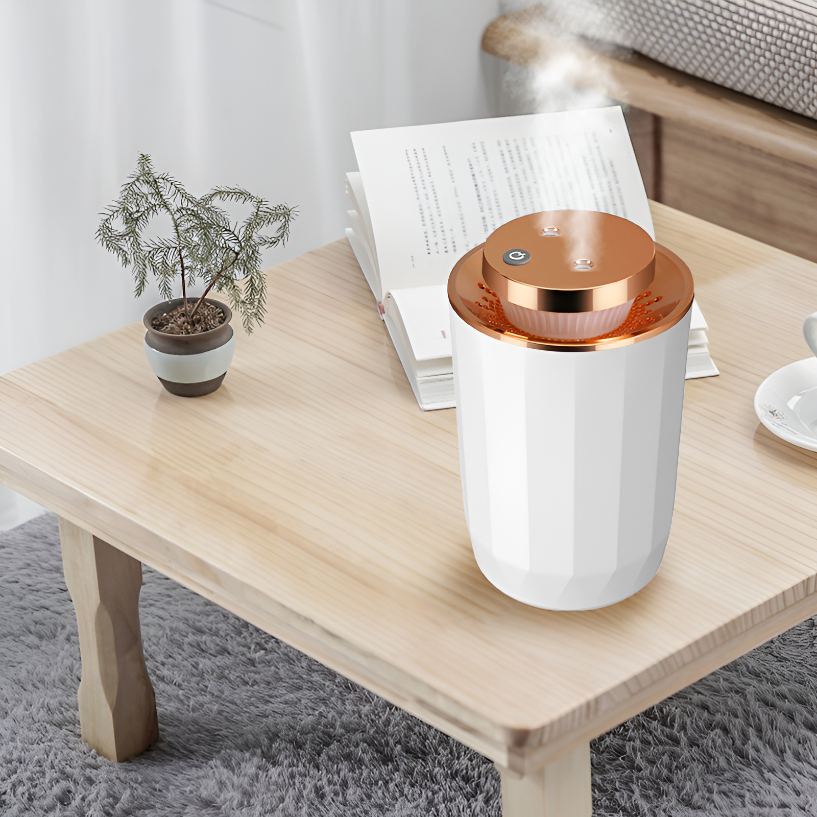 新しい加湿器 家庭用 大噴霧量 ダブルノズル 雰囲気ライト 清浄機 アロマセラピー 機関車 大容量加湿器