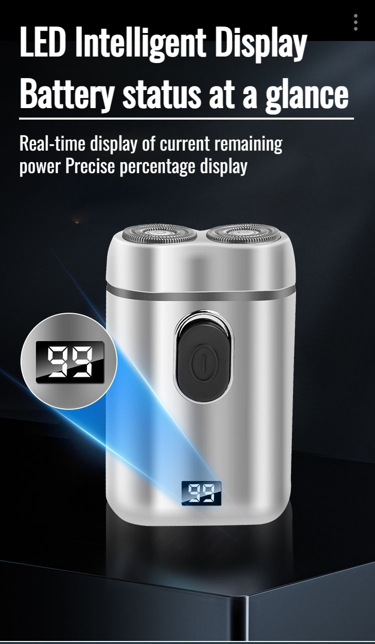 Men's razor electric portable razor double head razor rechargeable razor  digital display razor