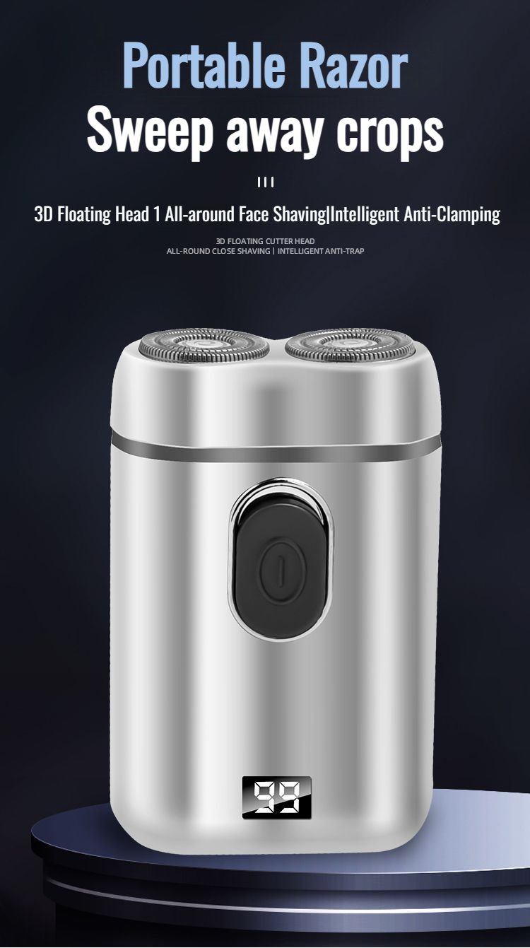 Men's razor electric portable razor double head razor rechargeable razor  digital display razor