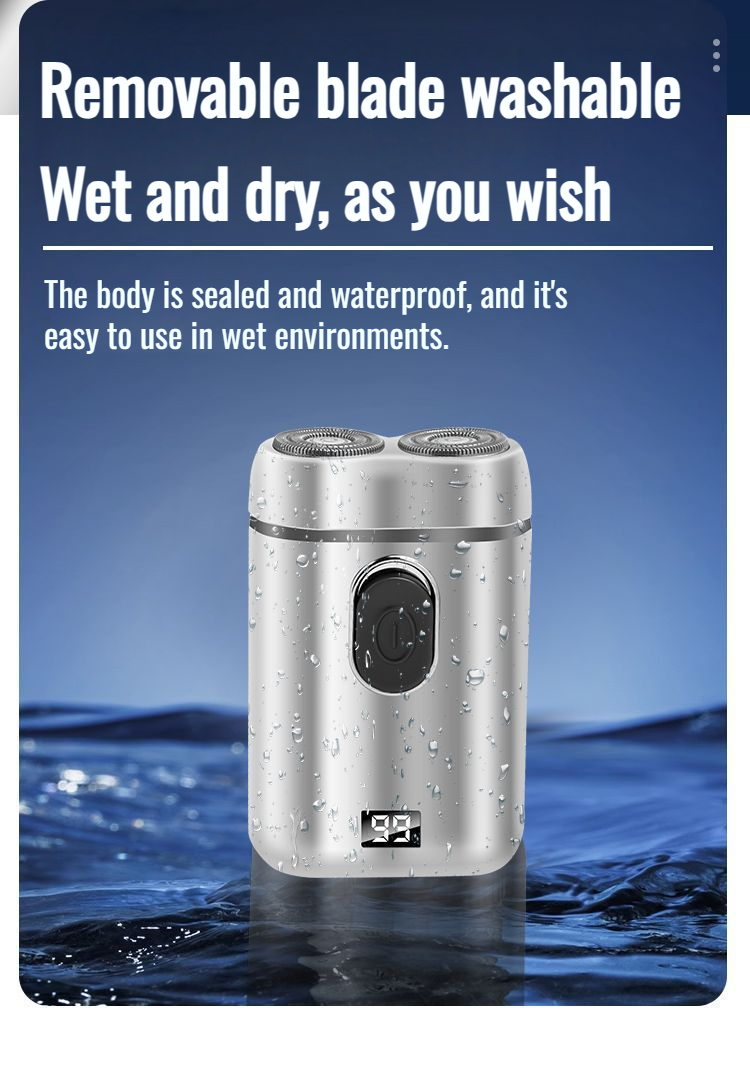 Men's razor electric portable razor double head razor rechargeable razor  digital display razor