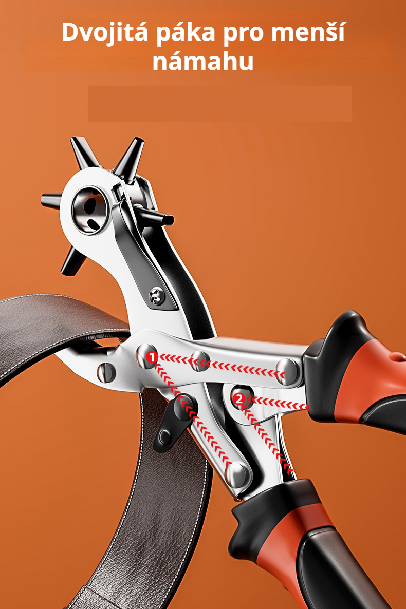 Děrování pásku pomocí úsporného děrovače