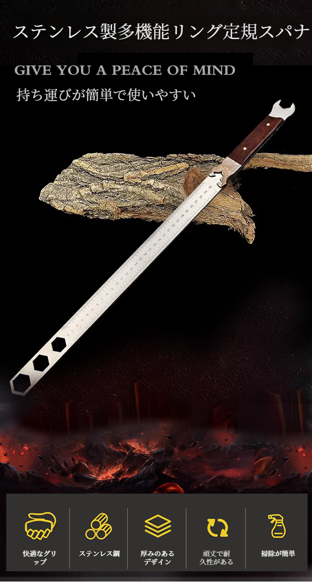 スチール定規多機能レンチの全体画像