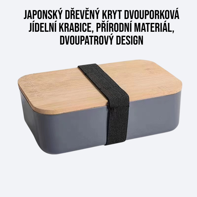Japonský dřevěný kryt dvouporková jídelní krabice