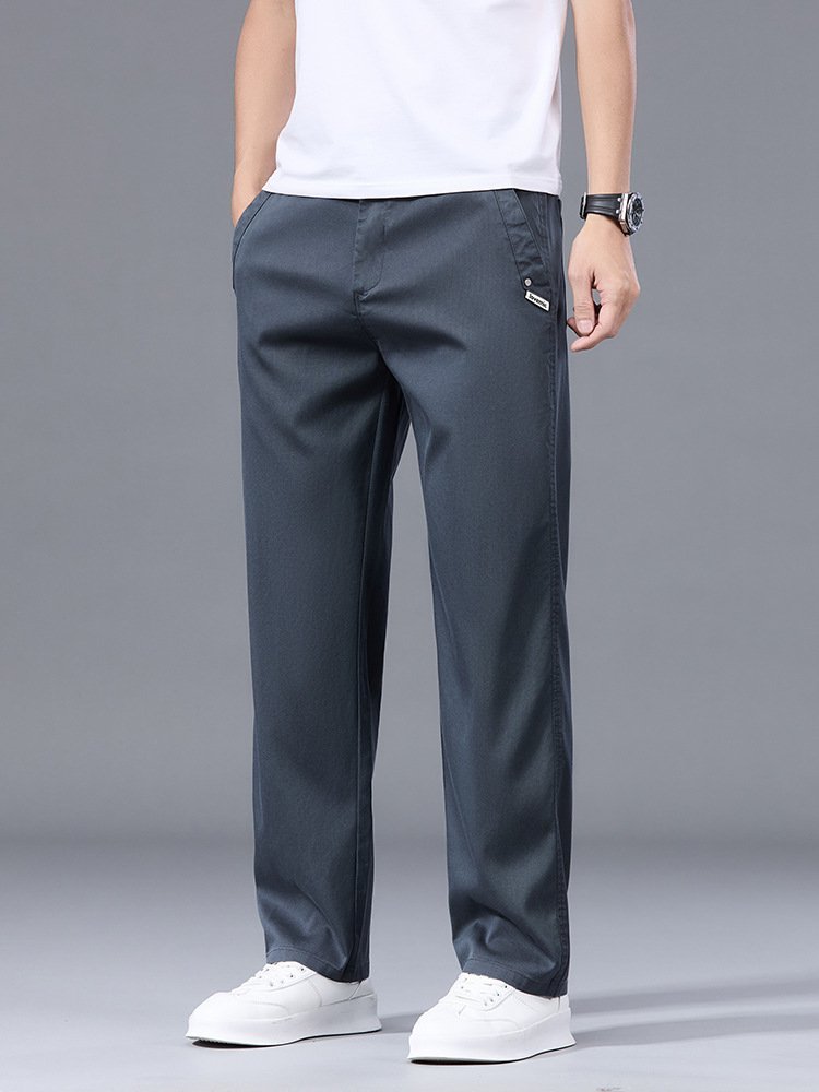 夏用薄手のゆったりストレートシルエットワイドパンツ