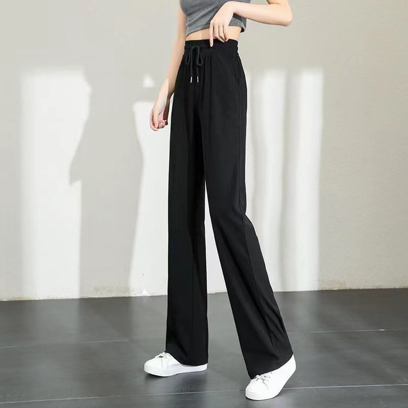 ハイウエストゆったり万能スポーツカジュアルドレープパンツ