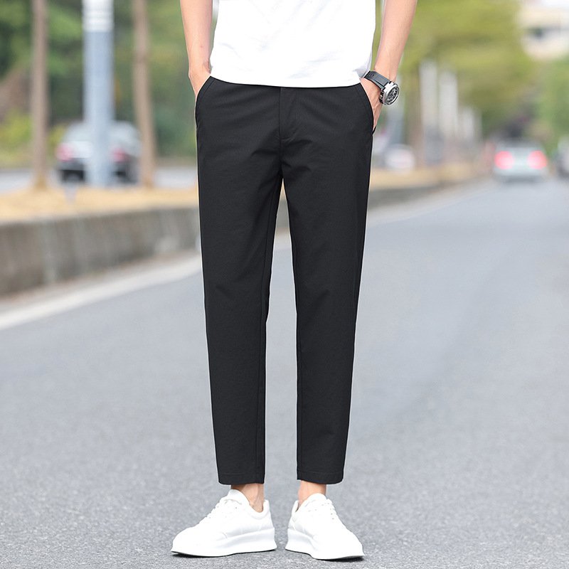 春夏新作スリムフィットストレッチ薄手カジュアルパンツ