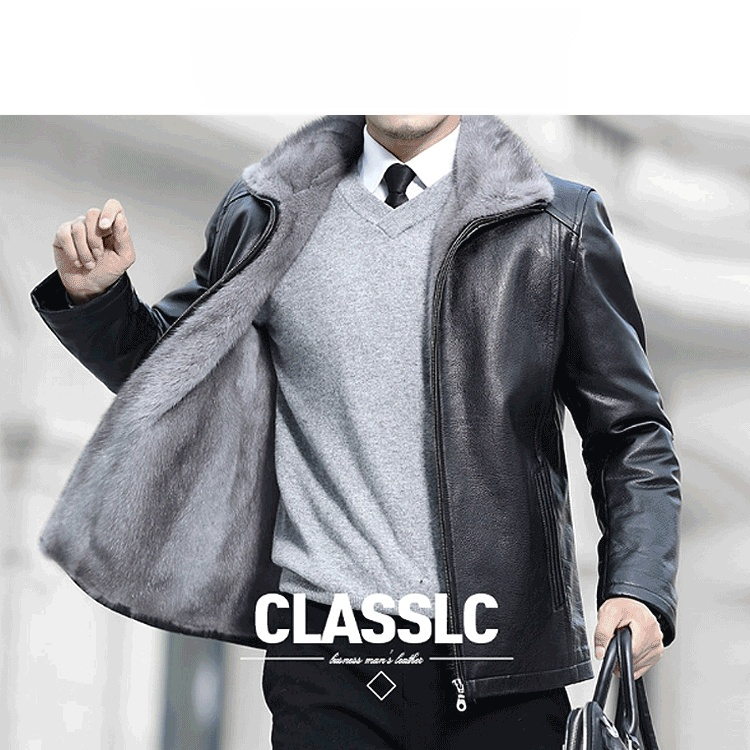 防水防皺鹿皮貂絨皮夾克