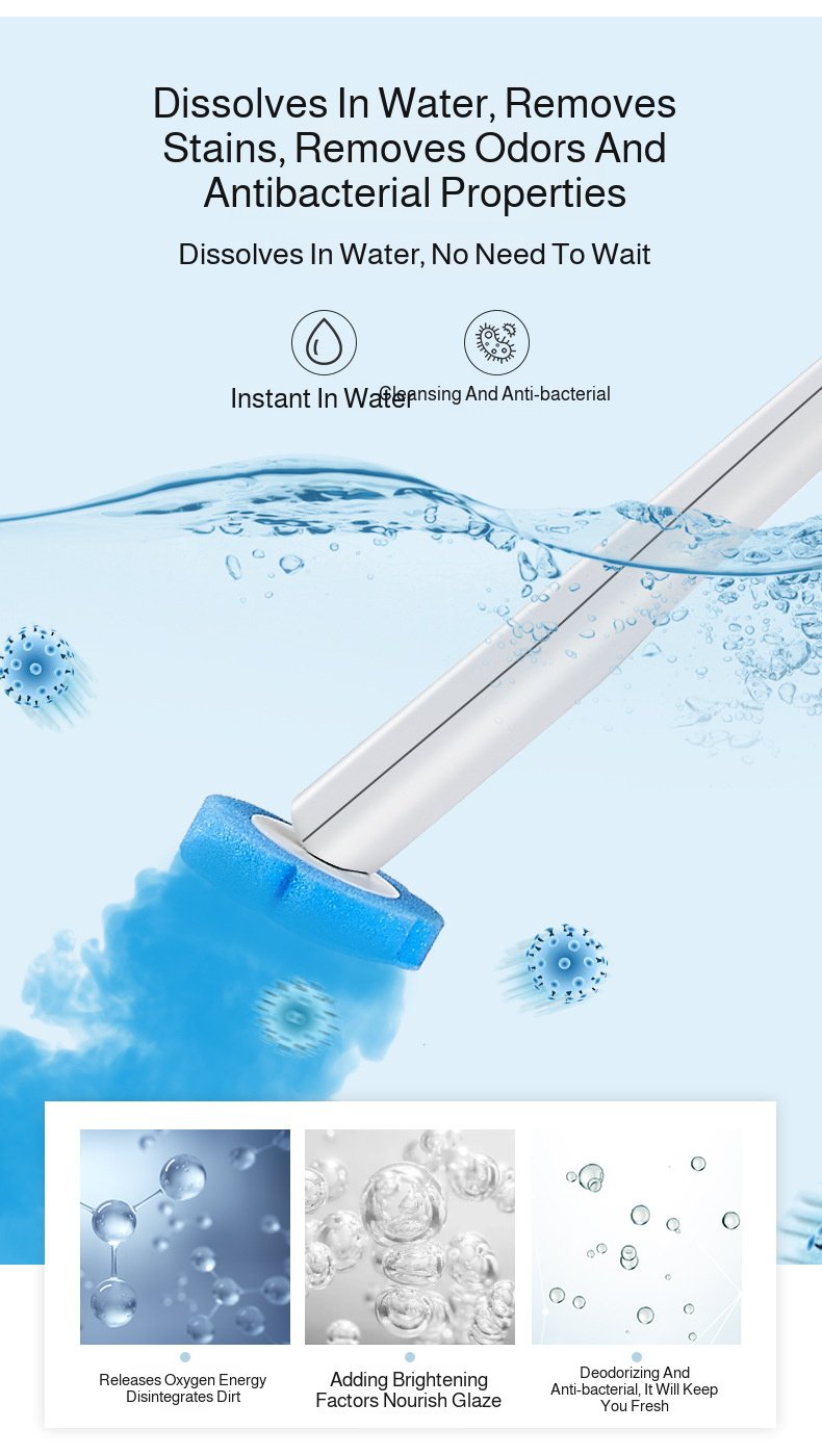 Hands replacing disposable toilet brush head