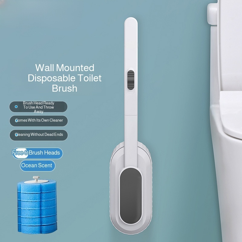 Dead End Replaceable Toilet Brush Heads Bathroom Disposable Wall Mounted Cleaning Brush
