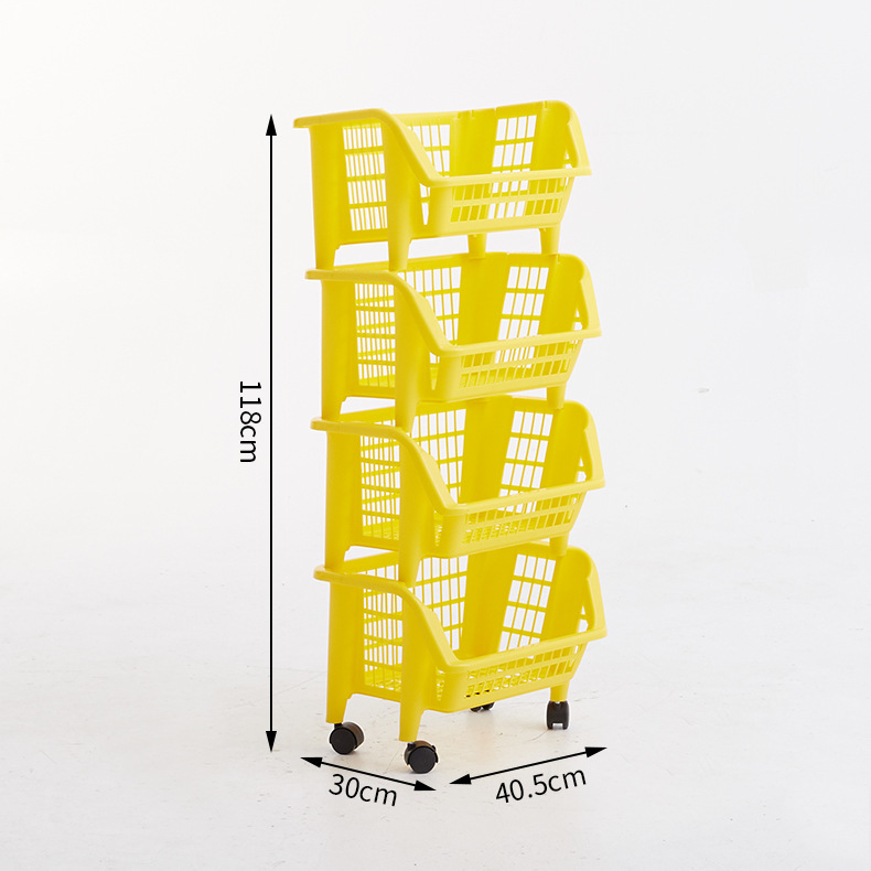 クラック・オーガナイザー 多機能トロリー 多段キッチンオーガナイザー フロアクリップシェルフ ハニカム果物・野菜オーガナイザー