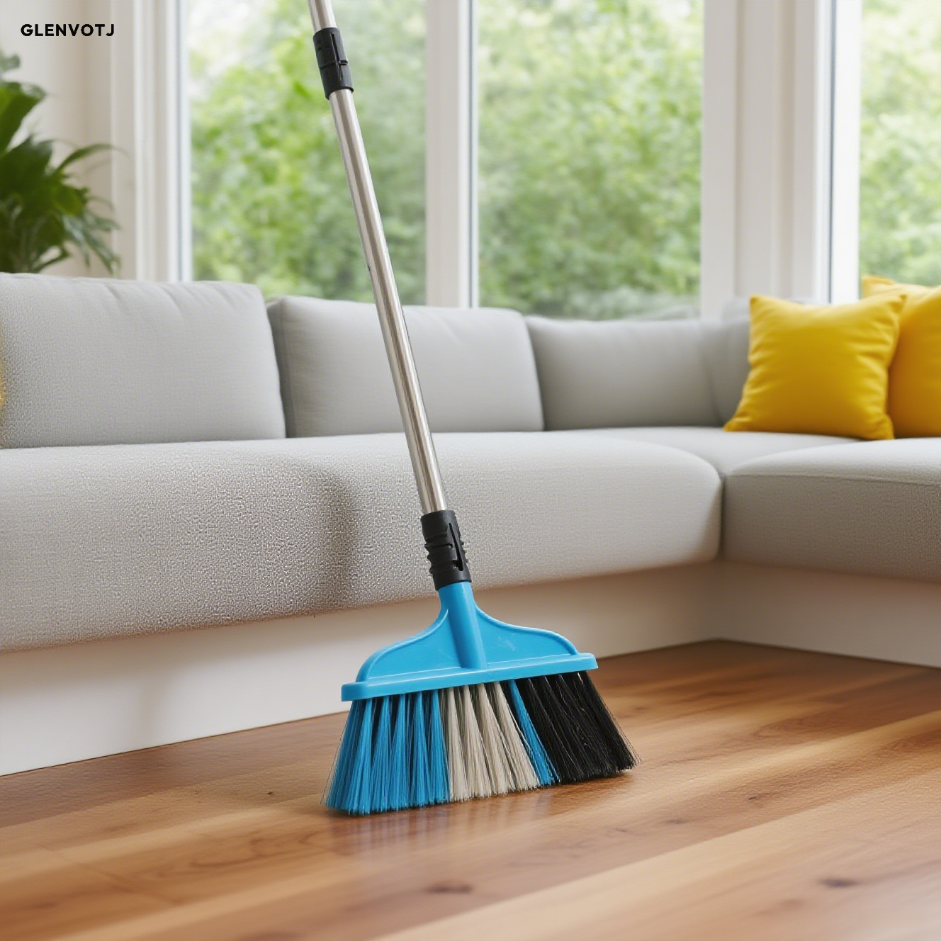 Módní tříbarevné koště