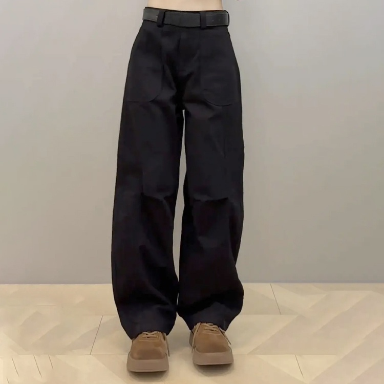 【巨遮肉】彎刀窄版寬褲