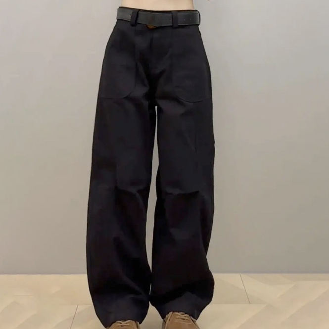 【巨遮肉】彎刀窄版寬褲