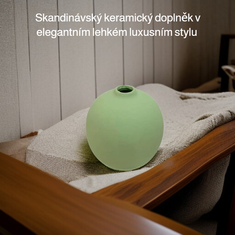 Lehká luxusní kulatá váza s malým hrdlem