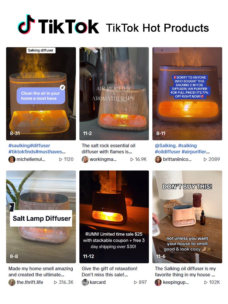 Salt stone flame atomizing humidifier