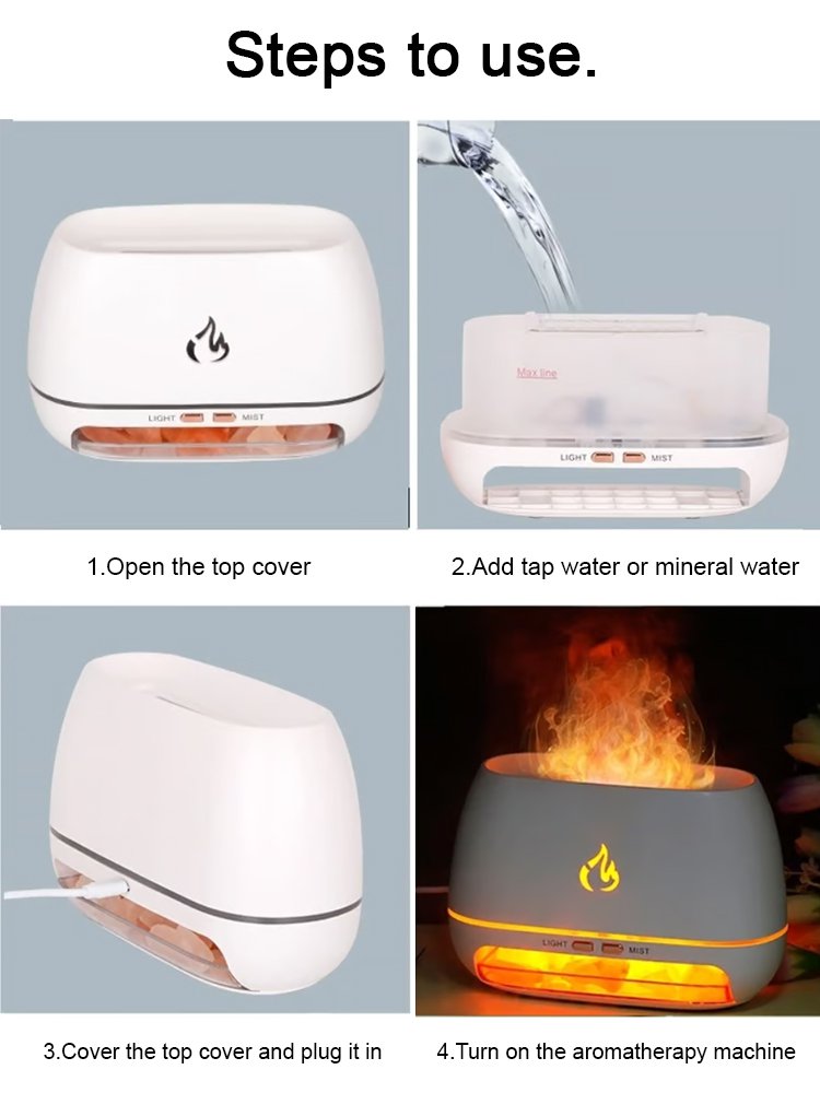 Salt stone flame atomizing humidifier