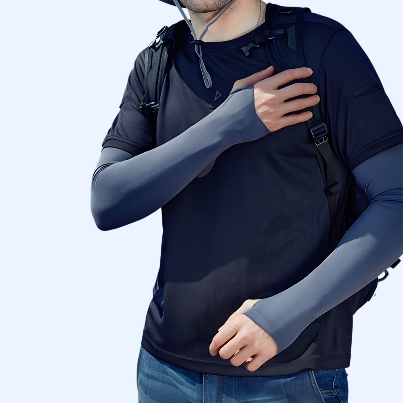 男性用夏のアイスシルク日焼け止めスリーブカバー