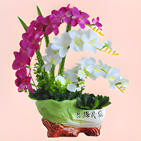 [Attracting Wealth and Treasure] Phalaenopsis Simulation Potted Plant Ornament