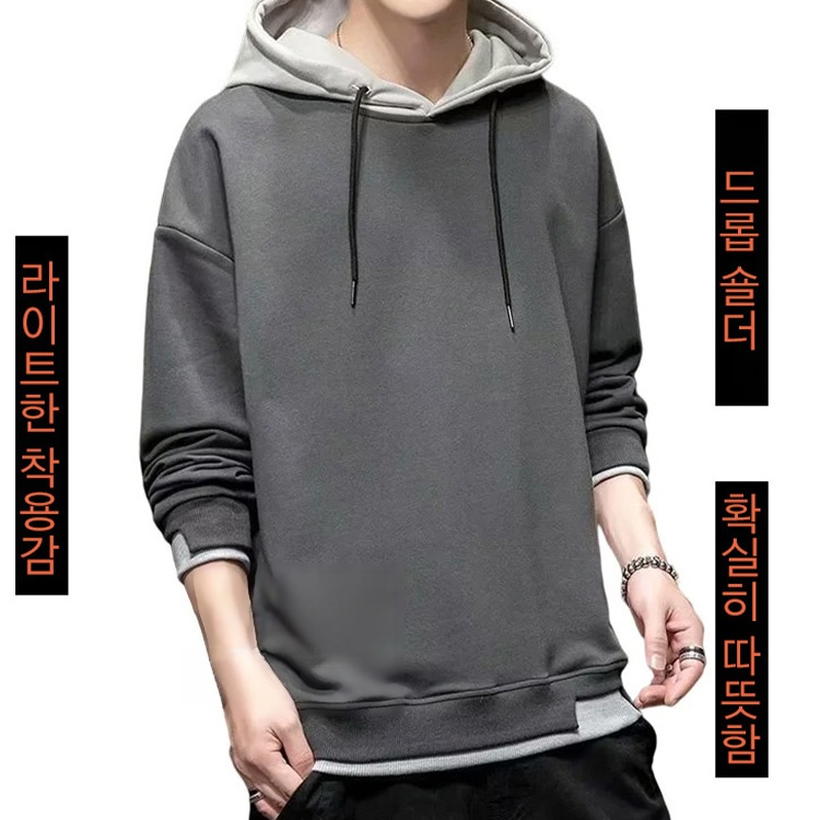 레이어드 바람막이 기모 후드