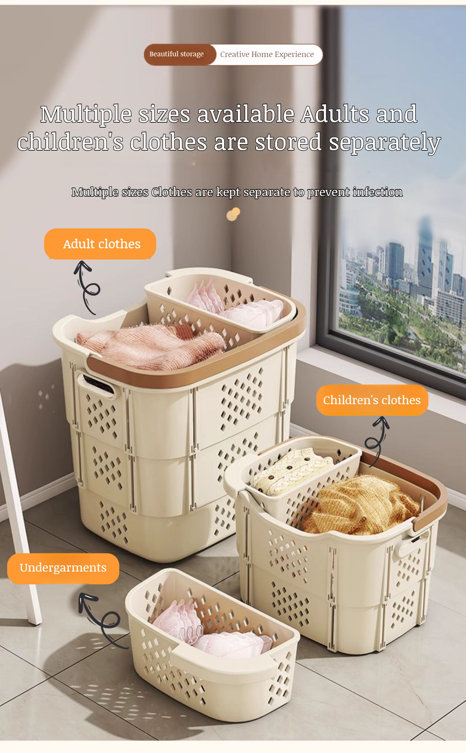 Versatile storage basket for laundry and toys