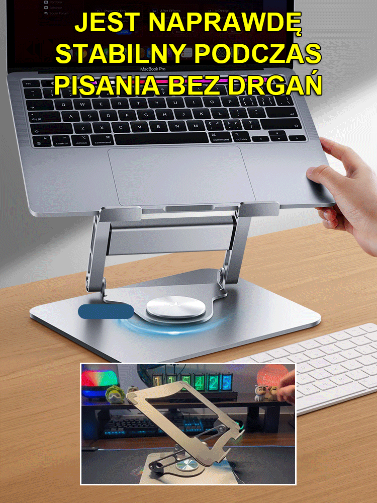 Obrotowy o 360 stopni stalowy uchwyt na komputer