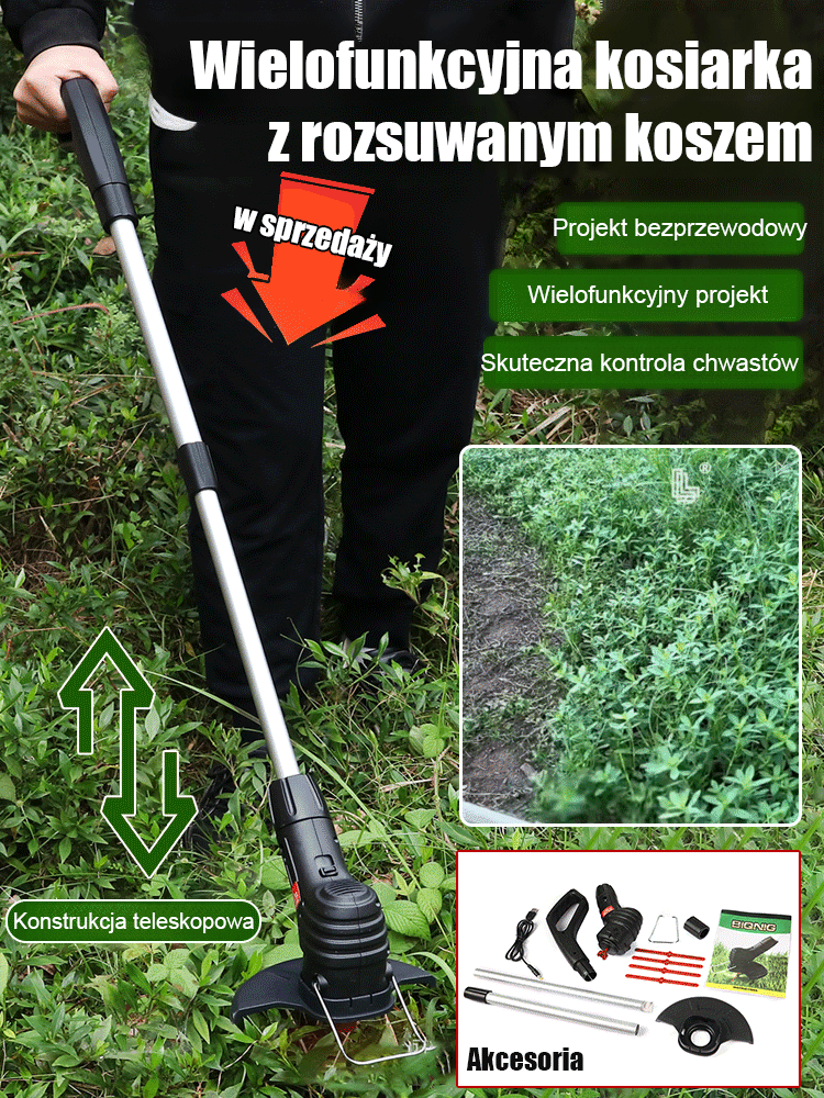 Wielofunkcyjna i skalowalna kosiarka do trawy