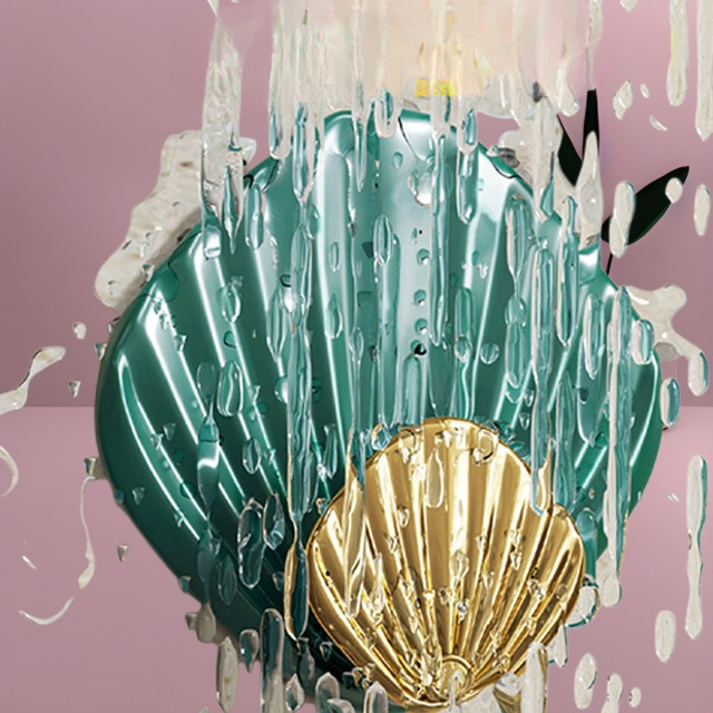 Světle luxusní bezešvý háček ve tvaru skořápky