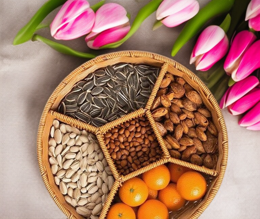 編織零食分格收納籃多格設計展示