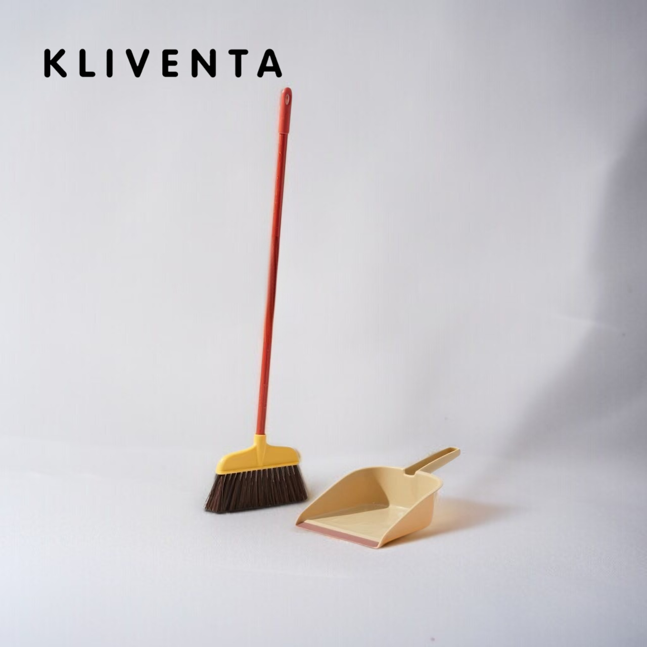 Ergonomic broom and dustpan set for home cleaning