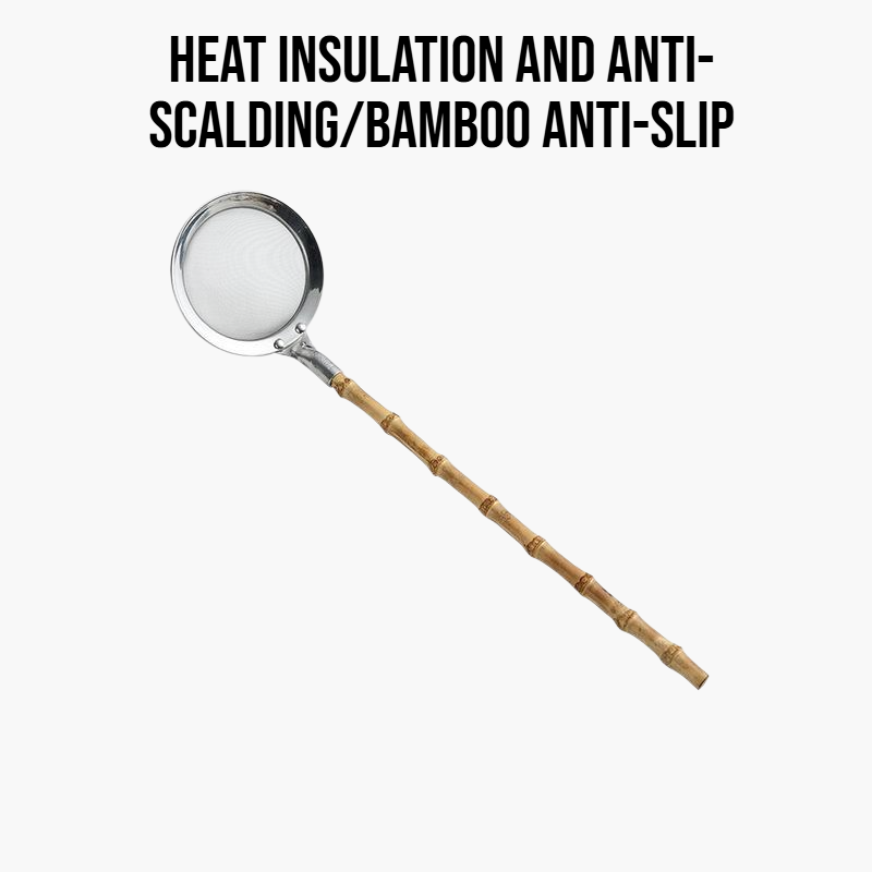Stainless steel kitchenware with bamboo handle