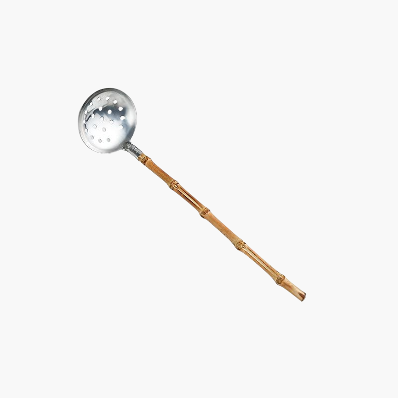 Stainless steel kitchenware with bamboo handle