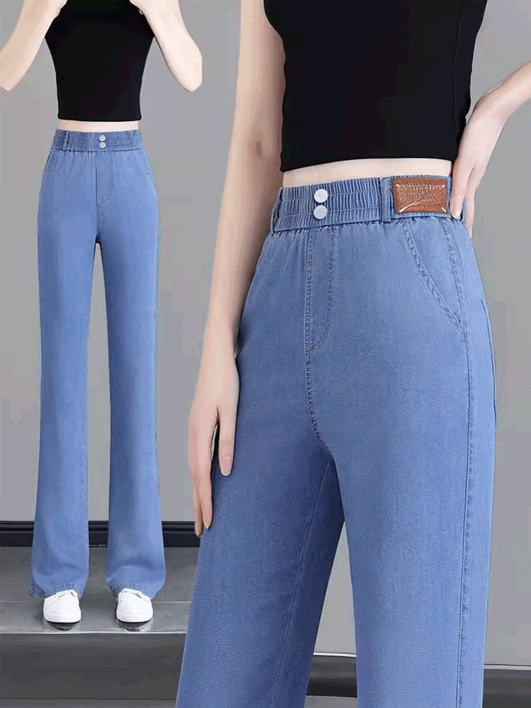 여름 밴딩 허리 텐셀 데님 부츠컷 팬츠