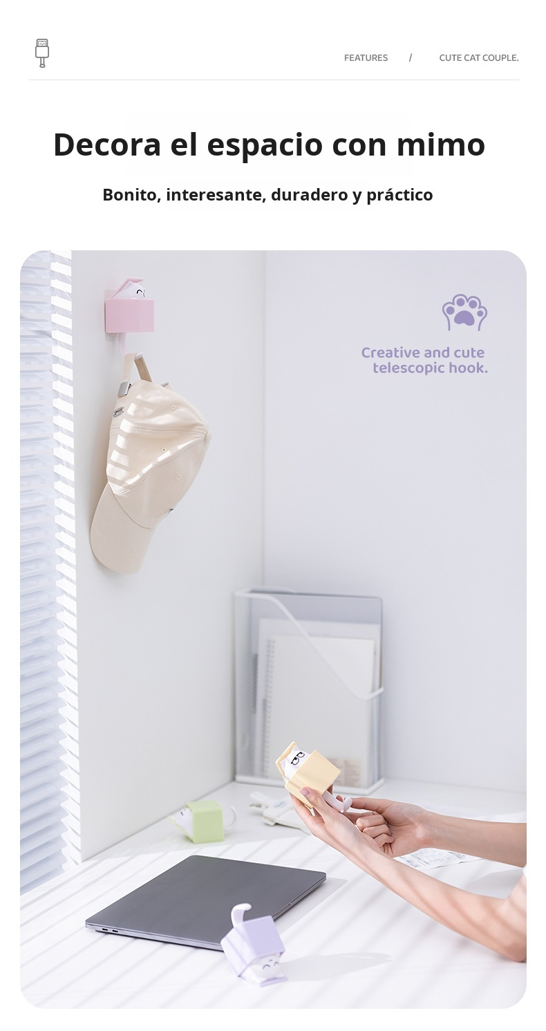 Accesorio organizador con diseño de gato para colgar